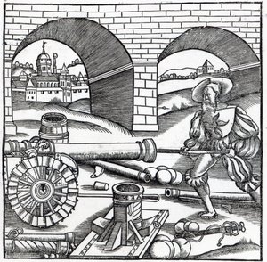 Un homme chargeant un canon, illustration pour 